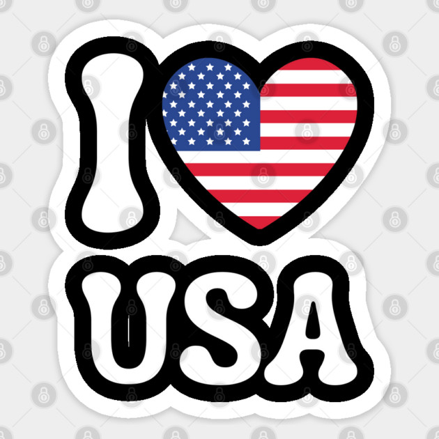I Love Usa Sticker by Creatifly Graphic Tees