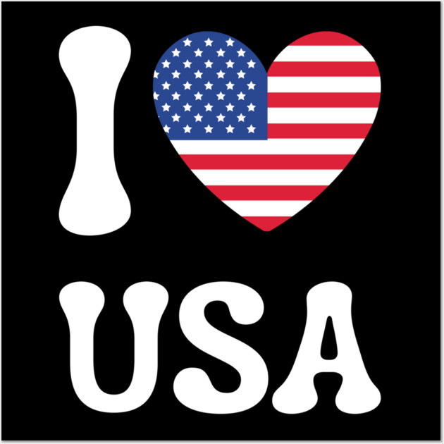 I Love Usa Wall Art by Creatifly Graphic Tees