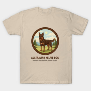 Australian Kelpie Outback Herding Illustration T-Shirt