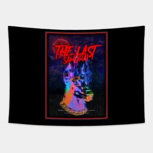 Neon Samurai Street Art Illustration Tapestry