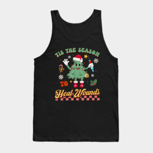Tis The Season Heal Wound Care Nurse Christmas Ostomy Woc Tank Top