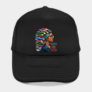 Black History Education Is Freedom Books Black Women Reading Book Hat