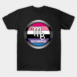 Scorpio Zodiac Symbol in Gender Fluid Pride T-Shirt