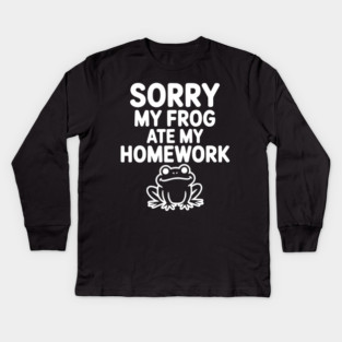 Sorry My Frog Ate My Homework Kids Long Sleeve T-Shirt