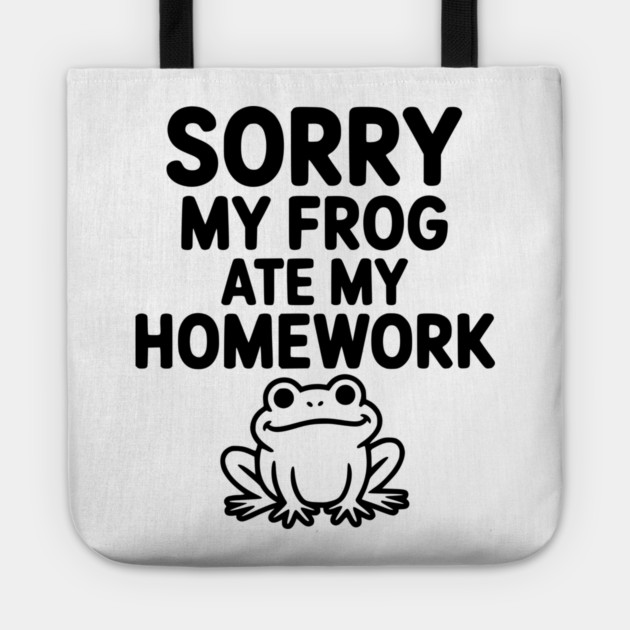 Sorry My Frog Ate My Homework Tote by Frank Ring