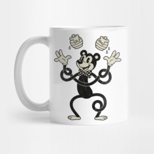Retro Cartoon Bear Juggling Honey Pots Mug