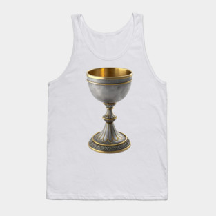 Gothic Elegance: Ornate Stone and Gold Ceremonial Chalice Tank Top