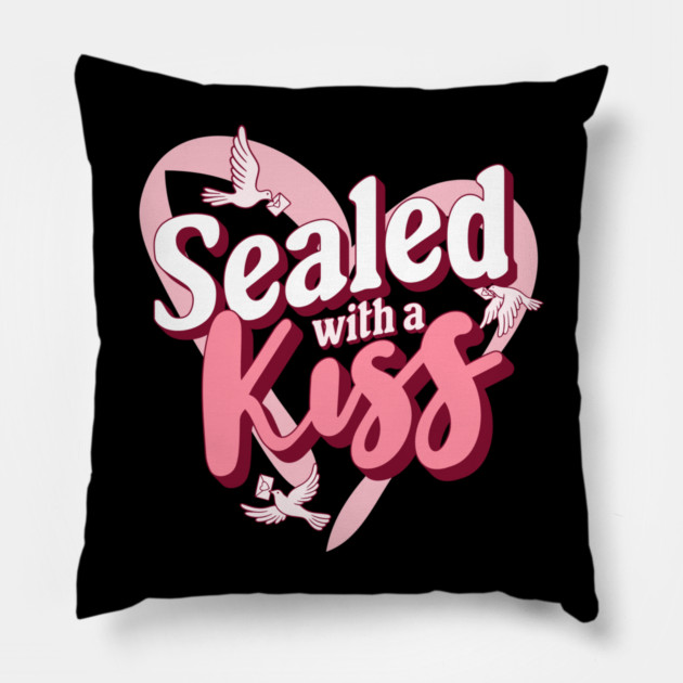 Sealed with a Kiss Valentines Day Themed Design Pillow by TurnEffect