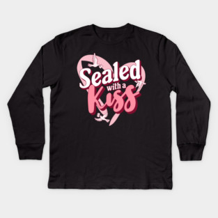 Sealed with a Kiss Valentines Day Themed Design Kids Long Sleeve T-Shirt
