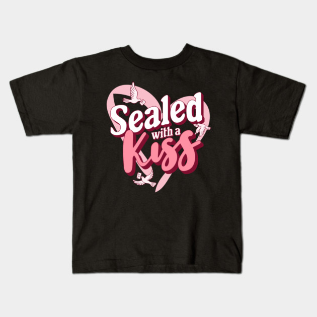 Sealed with a Kiss Valentines Day Themed Design Kids T-Shirt by TurnEffect