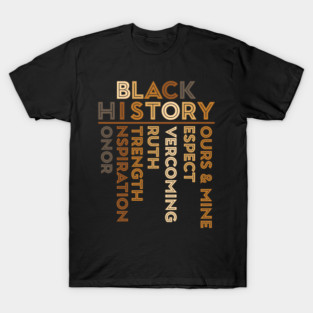 Black History Values Crossword Design T-Shirt