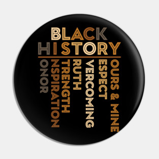 Black History Values Crossword Design Pin