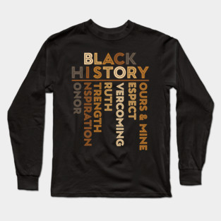 Black History Values Crossword Design Long Sleeve T-Shirt