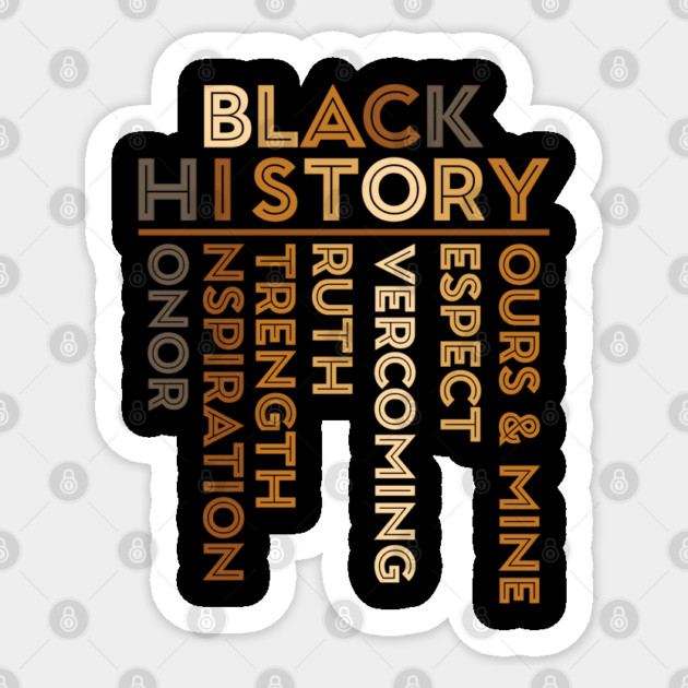 Black History Values Crossword Design Sticker by UrbanLifeApparel