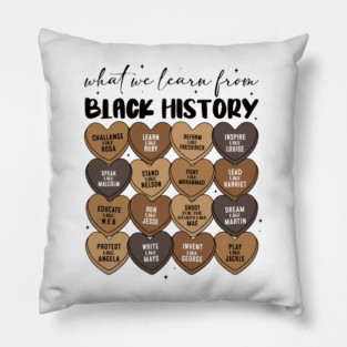Lessons From Legends: Black History Valentine's Day Heart Grid Pillow