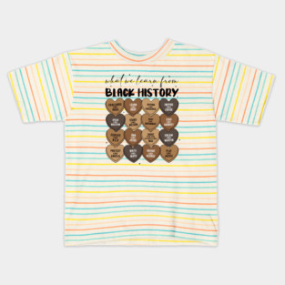 Lessons From Legends: Black History Valentine's Day Heart Grid Kids T-Shirt