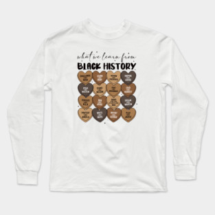 Lessons From Legends: Black History Valentine's Day Heart Grid Long Sleeve T-Shirt