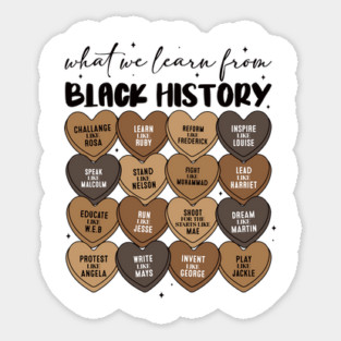 Lessons From Legends: Black History Valentine's Day Heart Grid Sticker
