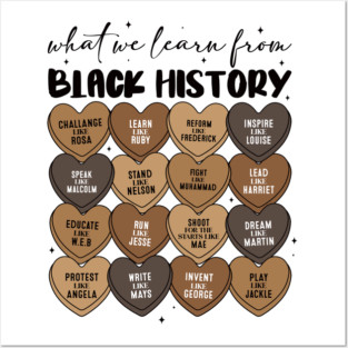 Lessons From Legends: Black History Valentine's Day Heart Grid Posters and Art