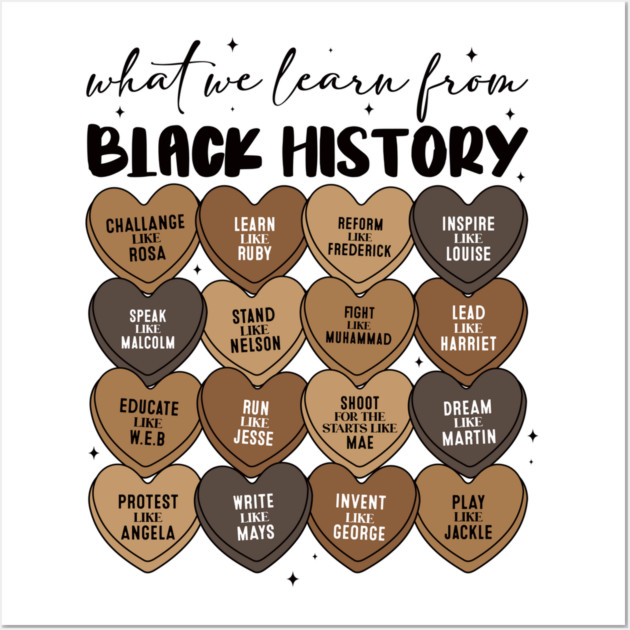 Lessons From Legends: Black History Valentine's Day Heart Grid Wall Art by UrbanLifeApparel
