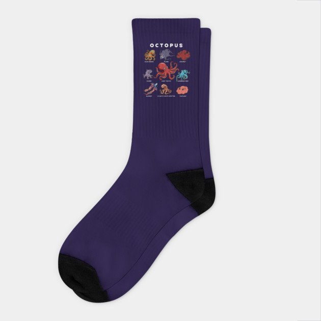 Kawaii Octopuses of the World Socks by H. R. Sinclair
