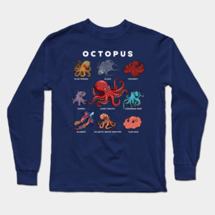Kawaii Octopuses of the World Long Sleeve T-Shirt