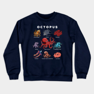 Kawaii Octopuses of the World Crewneck Sweatshirt