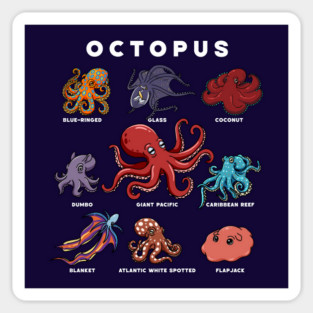 Kawaii Octopuses of the World Sticker