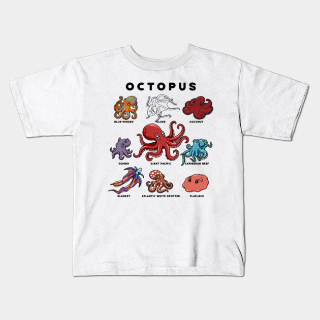 Cartoon Octopods Kids T-Shirt by H. R. Sinclair