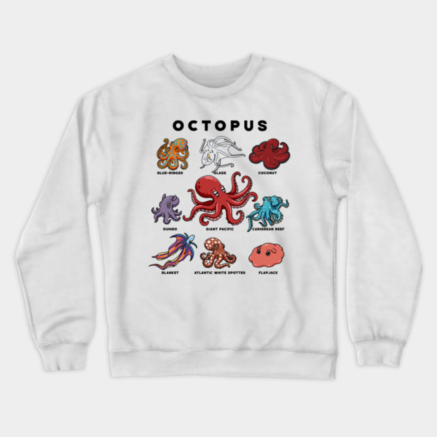 Cartoon Octopods Crewneck Sweatshirt by H. R. Sinclair