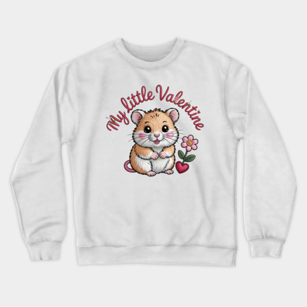 Hamster Valentine Crewneck Sweatshirt by JessArty