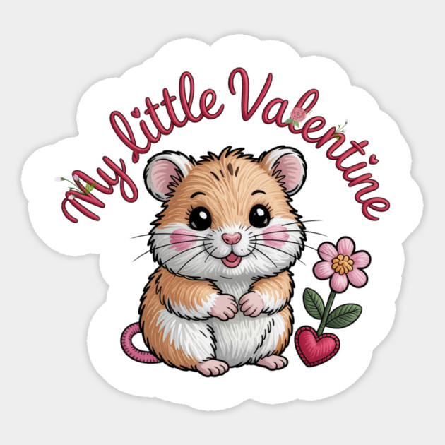 Hamster Valentine Magnet by JessArty