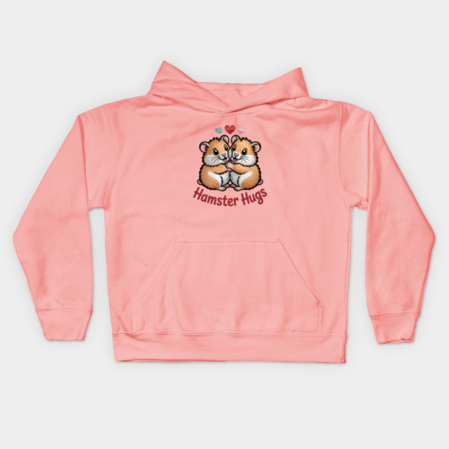 Hamster Valentine Kids Hoodie by JessArty