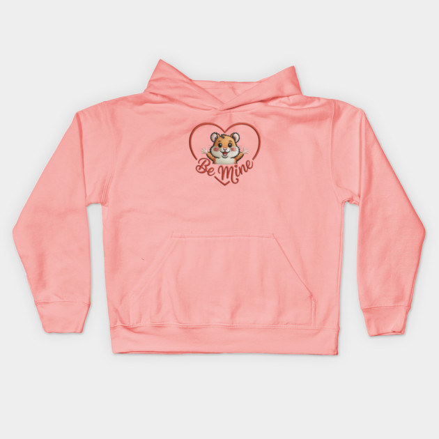 Hamster Valentine Kids Hoodie by JessArty