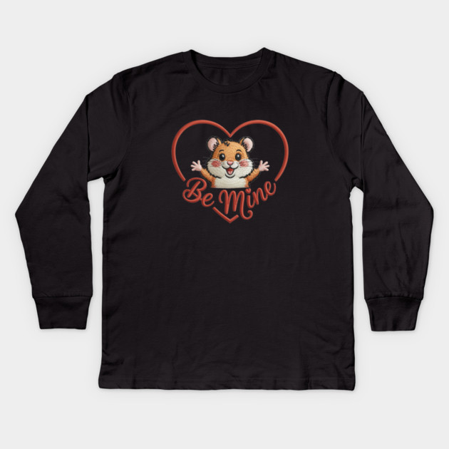 Hamster Valentine Kids Long Sleeve T-Shirt by JessArty