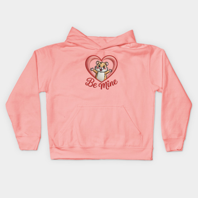 Hamster Valentine Kids Hoodie by JessArty