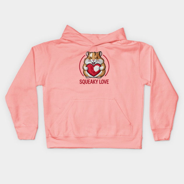 Hamster Valentine Kids Hoodie by JessArty