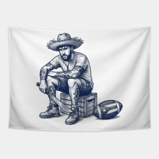 Bad Bunny Benito Bowl Puerto Rico Pava Hat Machete Vintage Style M8681 Tapestry