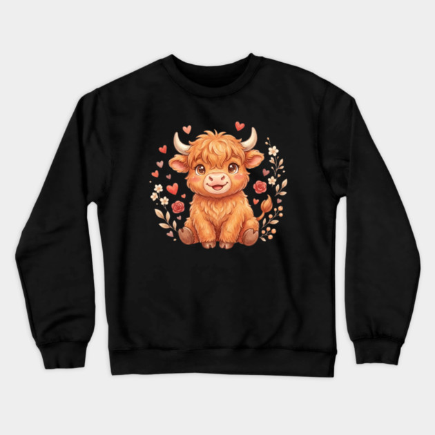 valentine-day Crewneck Sweatshirt by Creatifly Graphic Tees