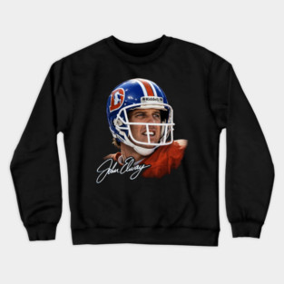 John Elway – Denver Broncos Quarterback Retro Helmet Portrait Crewneck Sweatshirt