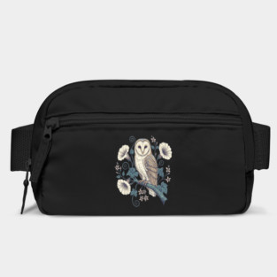 Vintage Barn Owl Botanical Night Art Bag