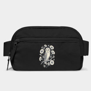 Vintage Barn Owl Night Botanical Art Bag