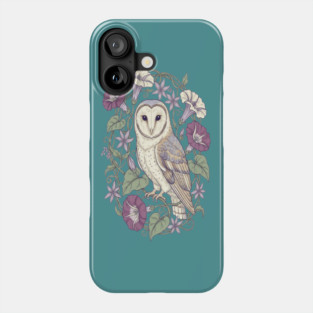 Classic Barn Owl Botanical Art Phone Case
