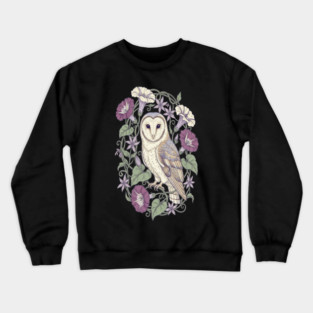 Classic Barn Owl Botanical Art Crewneck Sweatshirt