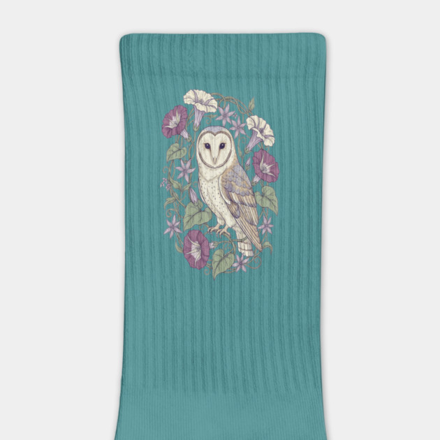 Classic Barn Owl Botanical Art by BirdsnStuff