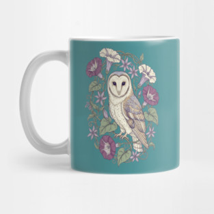 Classic Barn Owl Botanical Art Mug