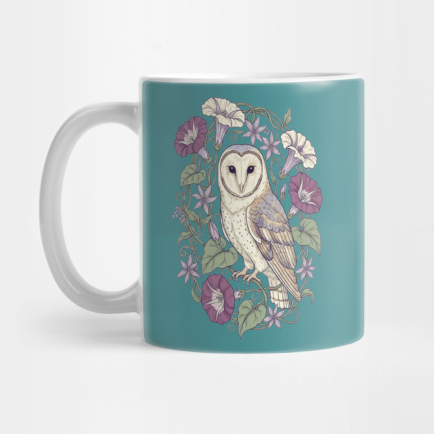 Classic Barn Owl Botanical Art by BirdsnStuff