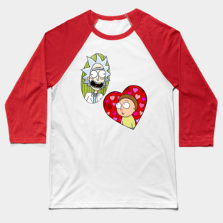 Rick and Morty Love Hearts Baseball T-Shirt