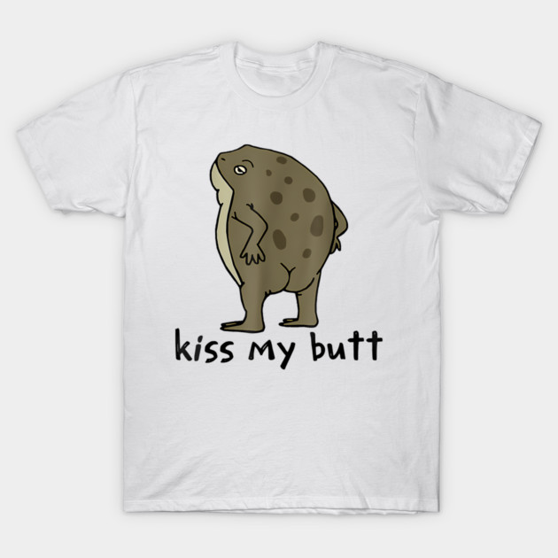 Kiss My Butt Green Frog T-Shirt by James Bates