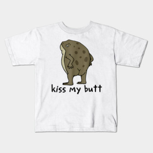 Kiss My Butt Green Frog Kids T-Shirt